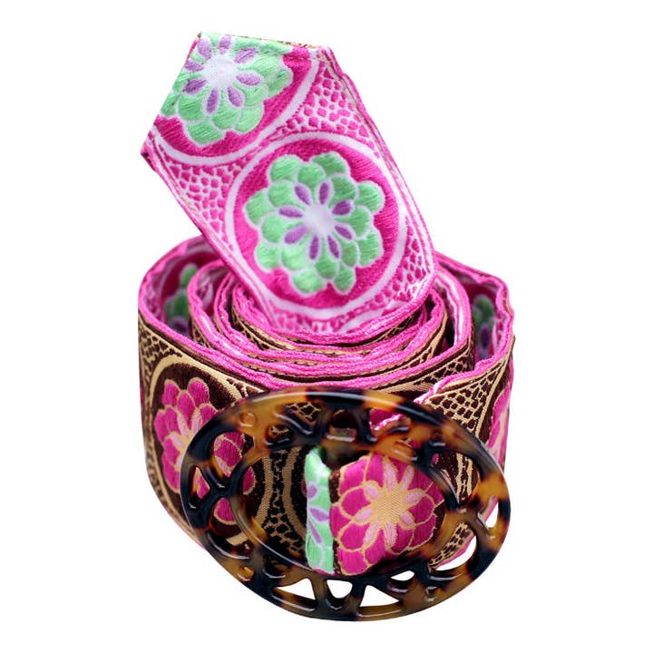 Rose Zinnia Belt for wholesale by Hadley Pollet