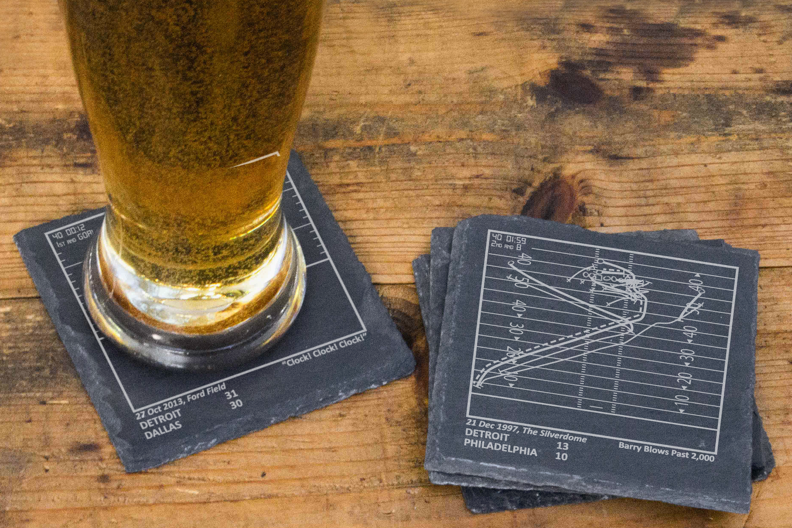 Playbook Products - Wholesale Coasters - Greatest Lions Plays: Slate Coasters (Set of 4)2