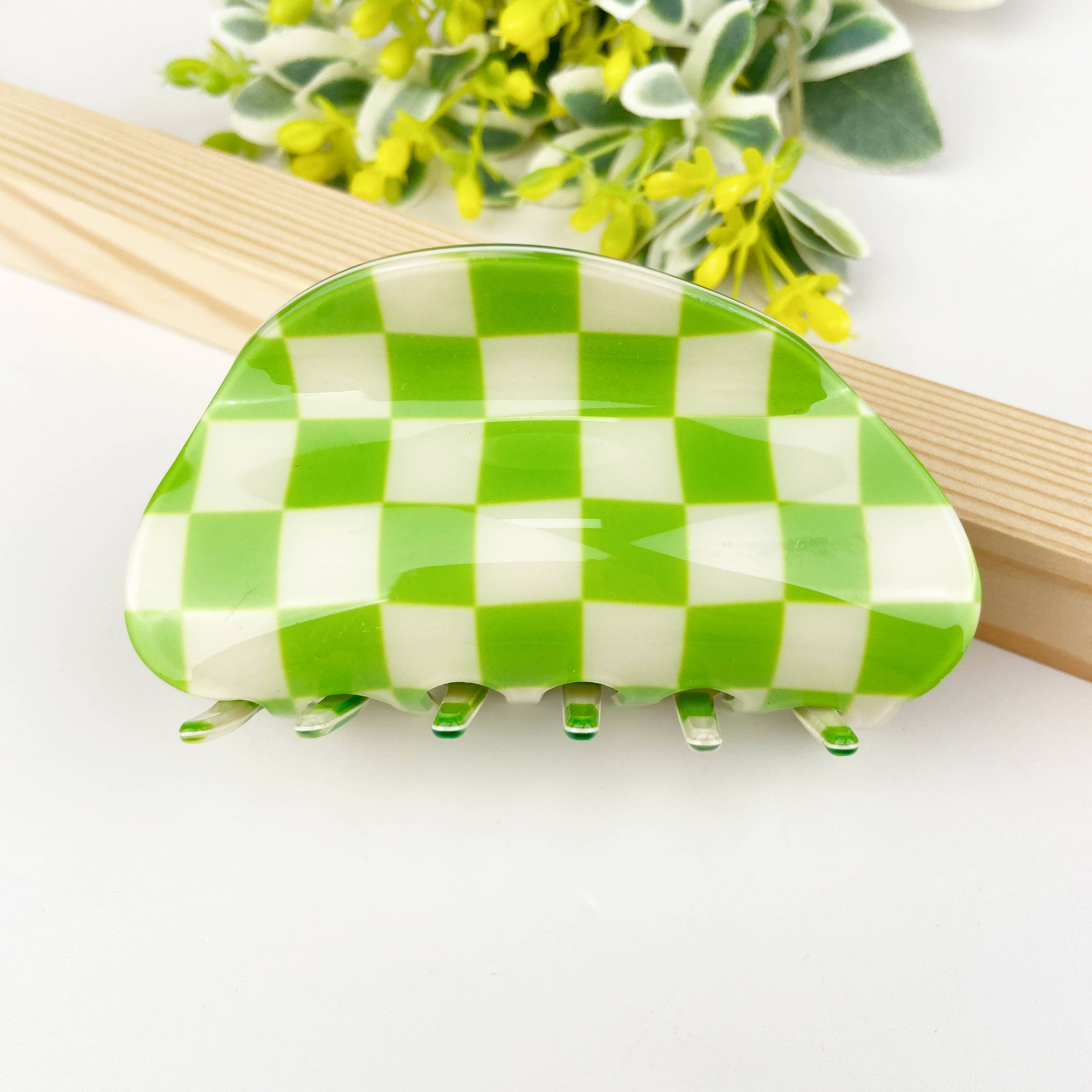 TheDivaSoap - Wholesale Hair Clip - Women's - Checkerboard semicircle hair claw clip6