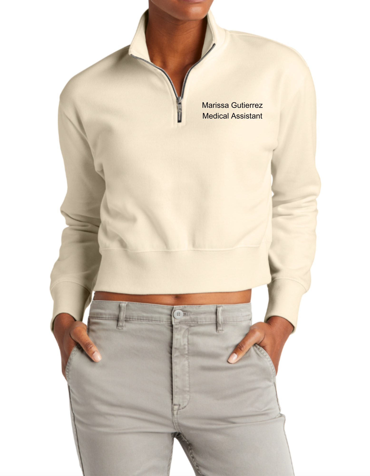 Fashion Within Boutique - Wholesale Sweatshirt - Women's - Custom Embroidery Pocket Name Fleece Quarter Zip1