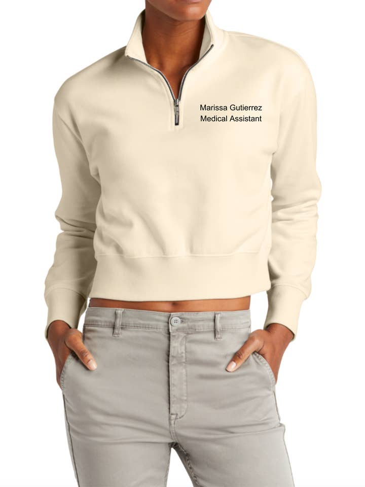 Fashion Within Boutique - Wholesale Sweatshirt - Women's - Custom Embroidery Pocket Name Fleece Quarter Zip1