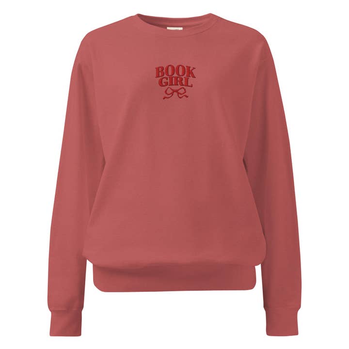 The Bean Workshop - Venta al por mayor Sudadera - Mujer - Sudadera gruesa bordada "Book Girl"1