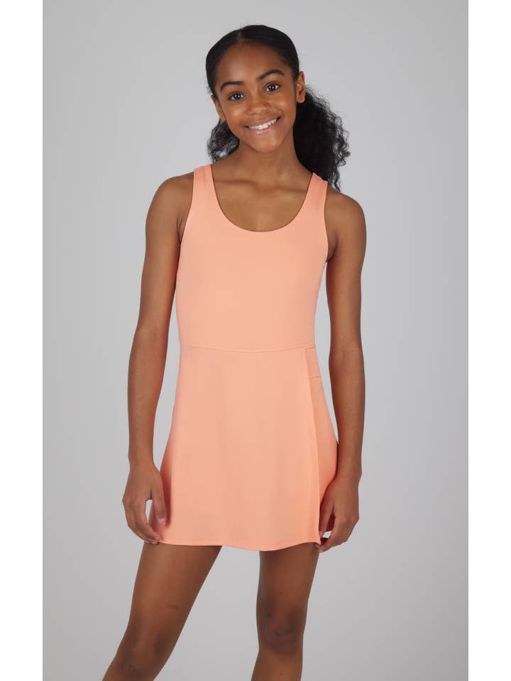 90 Degree by Reflex & Yogalicious - Wholesale Athletic Dress - Kids - Girls Athletic Active Tennis Dress with Inner Shorts 4