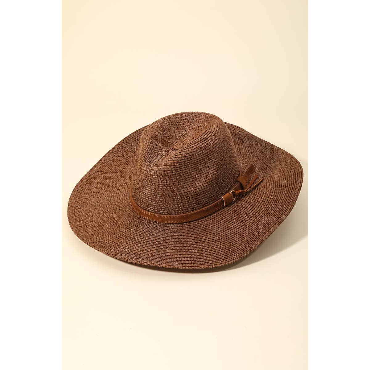 Anarchy Street - Wholesale Straw Hat - Women's - Leather Belt Straw Fedora Hat7