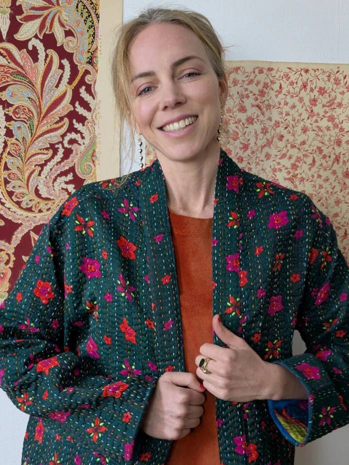 VESTE KIMONO KANTHA PAKISTAN pour la vente par Curiosity Lab
