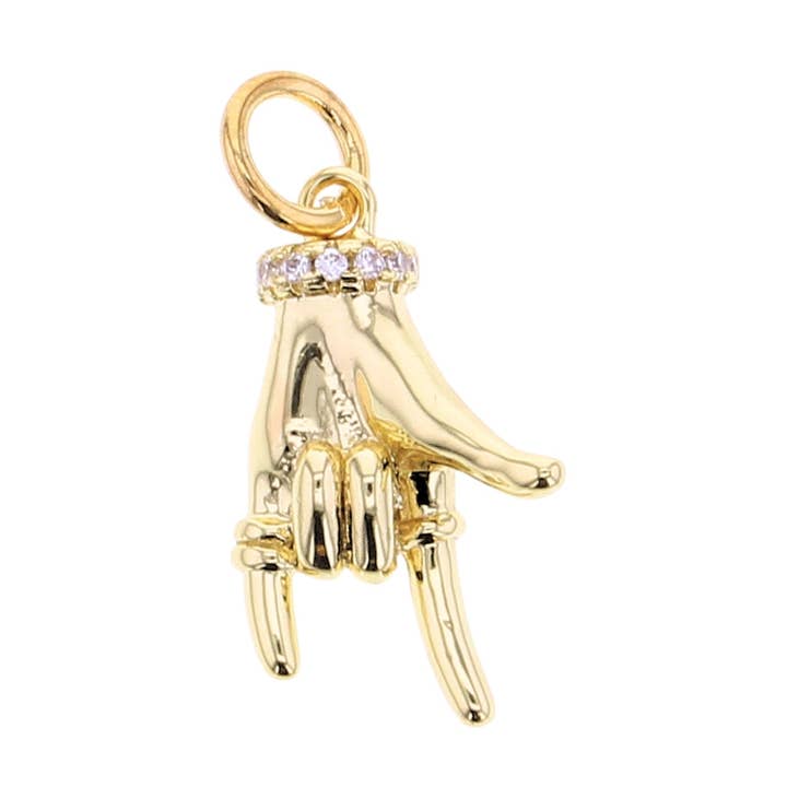 "I Love You" Hand Charm for wholesale by Lotus Jewelry Studio
