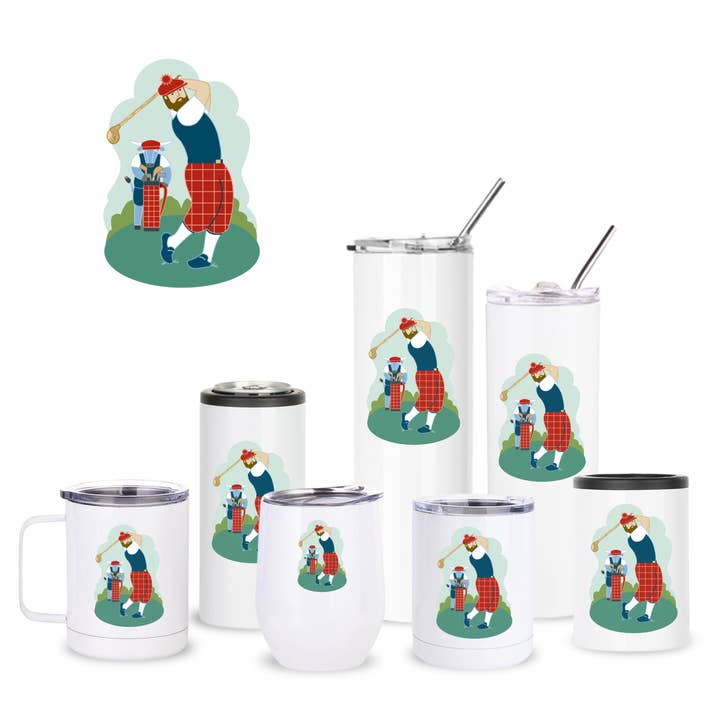 Golf Paul Bunyan + Babe Bebedouro Isolado por atacado de Creative Compass