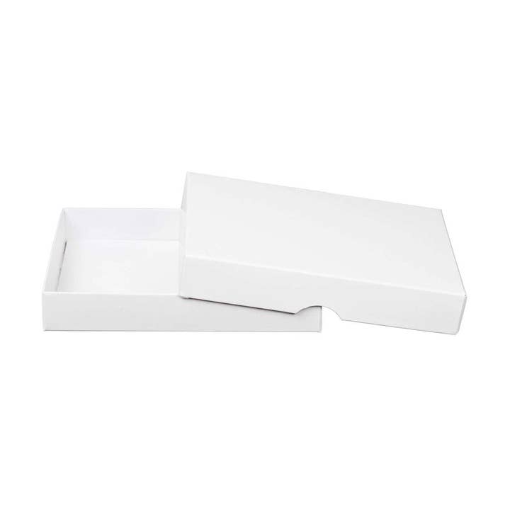 Natürlich verpacken – Großhandel Geschenkboxen – Faltschachtel 11,5 x 15,5 x 2,5 cm, Braun, Schwarz, Weiß, mit Deckel - 10er Set