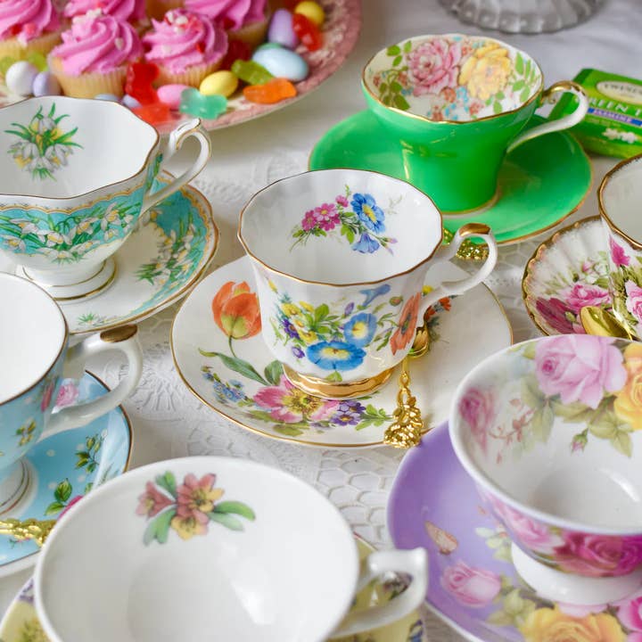 All Little Cute Things - Vente Service à thé - Tasses à thé dépareillées pour goûter, restauration, organisation d'événements