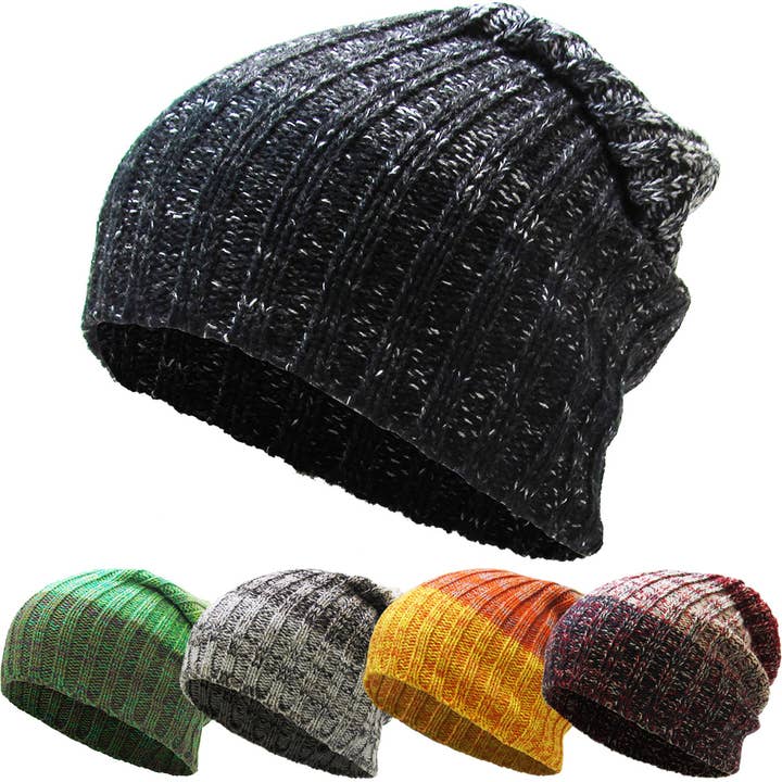 KBETHOS - Wholesale Beanie - Women's - TRI-TONE SLOUCHY BEANIE | KBETHOS