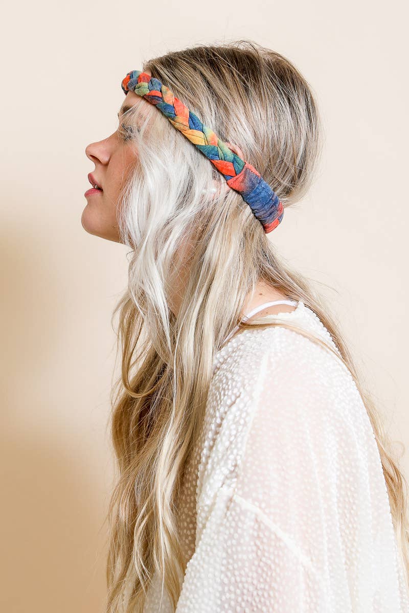 Leto Accessories - Wholesale Fashion Headband - Women's - Tie Dye Braided Headwrap - Free Spirit Expression5