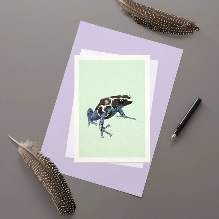 Dyeing Poison Arrow Frog Greetings Card for wholesale by Hidden Planet