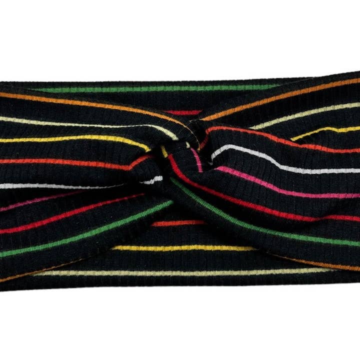Rainbow Striped Twist Headband for wholesale by Jostina