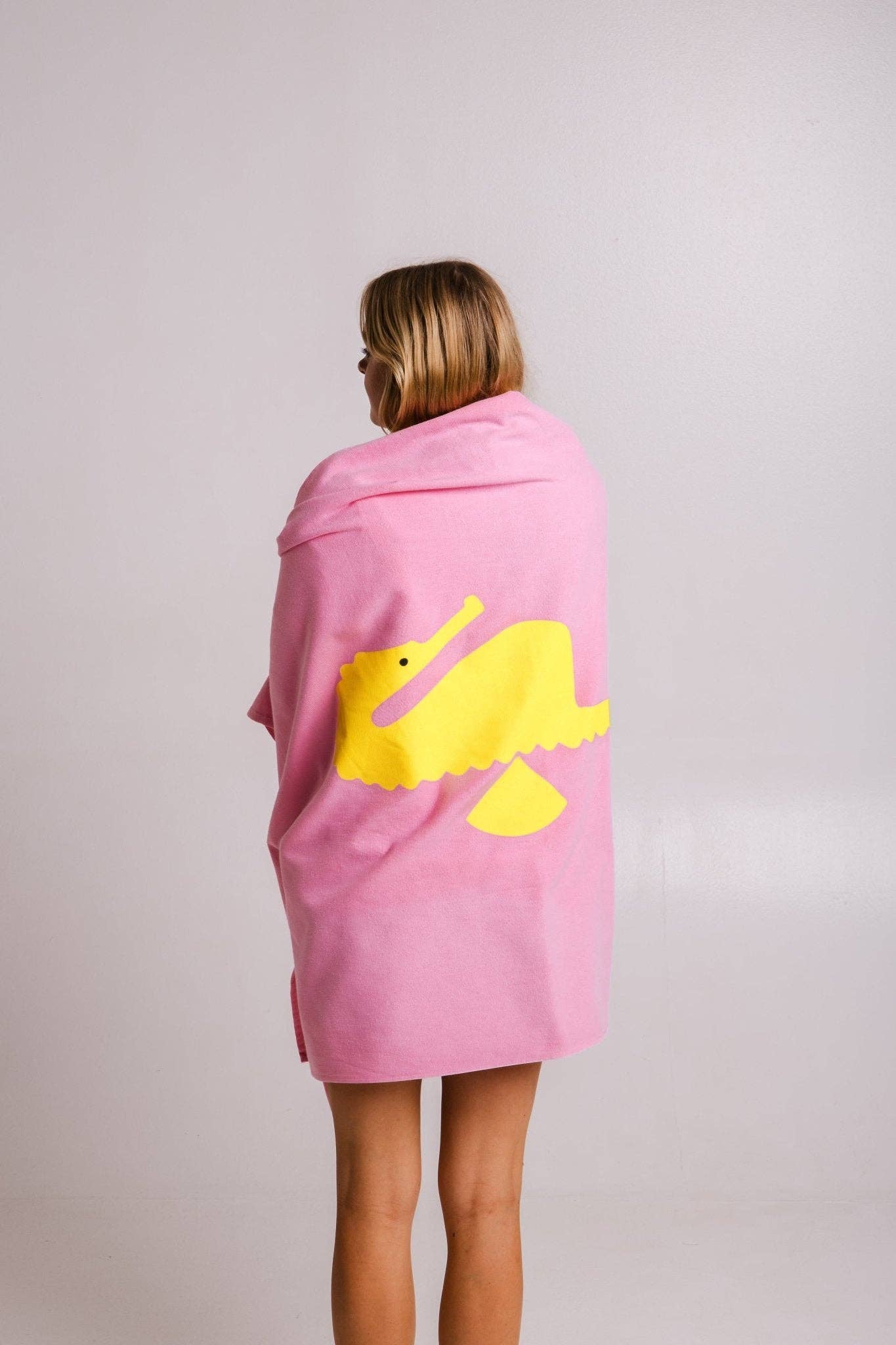 Sossu - Wholesale Beach Towel - Seahorse Peshtemal - Pink0