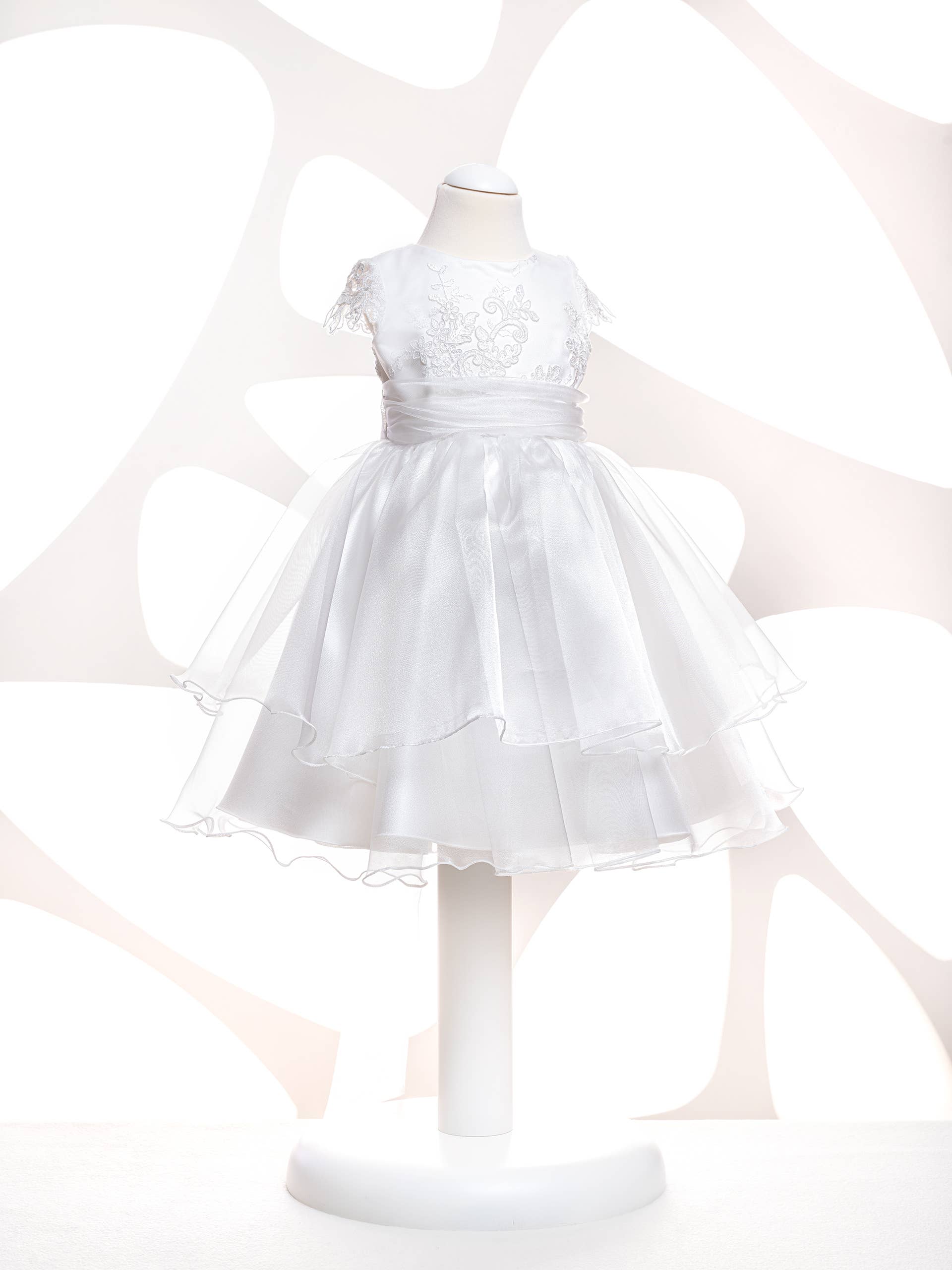 Bajabella – Engroshandel Kjole - Børn – Blomsterpige kjole med broderi blonder, nadver, baby1