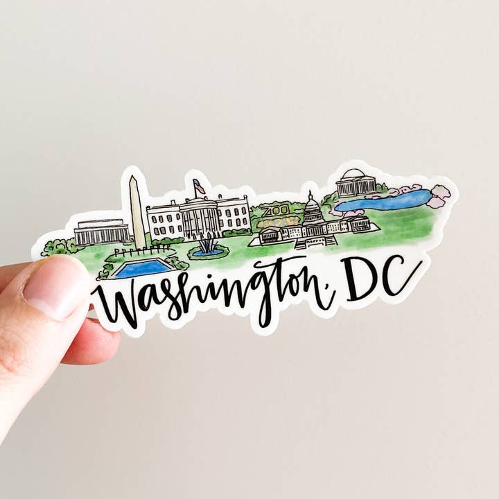 Thirteenwinks - Wholesale Sticker - Sticker Skyline van Washington DC - Groot 5inx2in