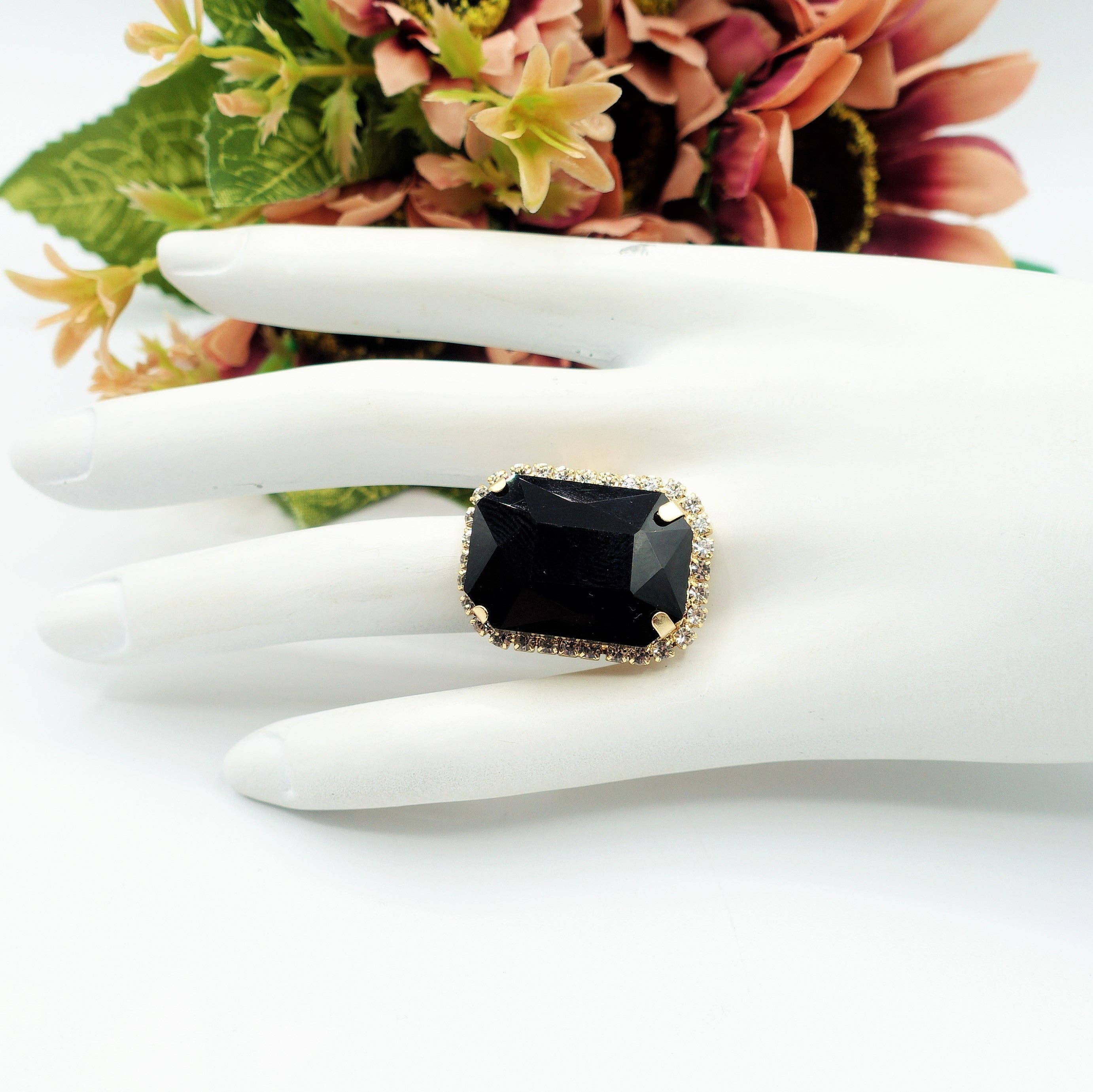 Daemon srls - Wholesale Cocktail/Statement Ring - ARIEL - ANELLO regolabile con pietra sfaccettata e zirconi21