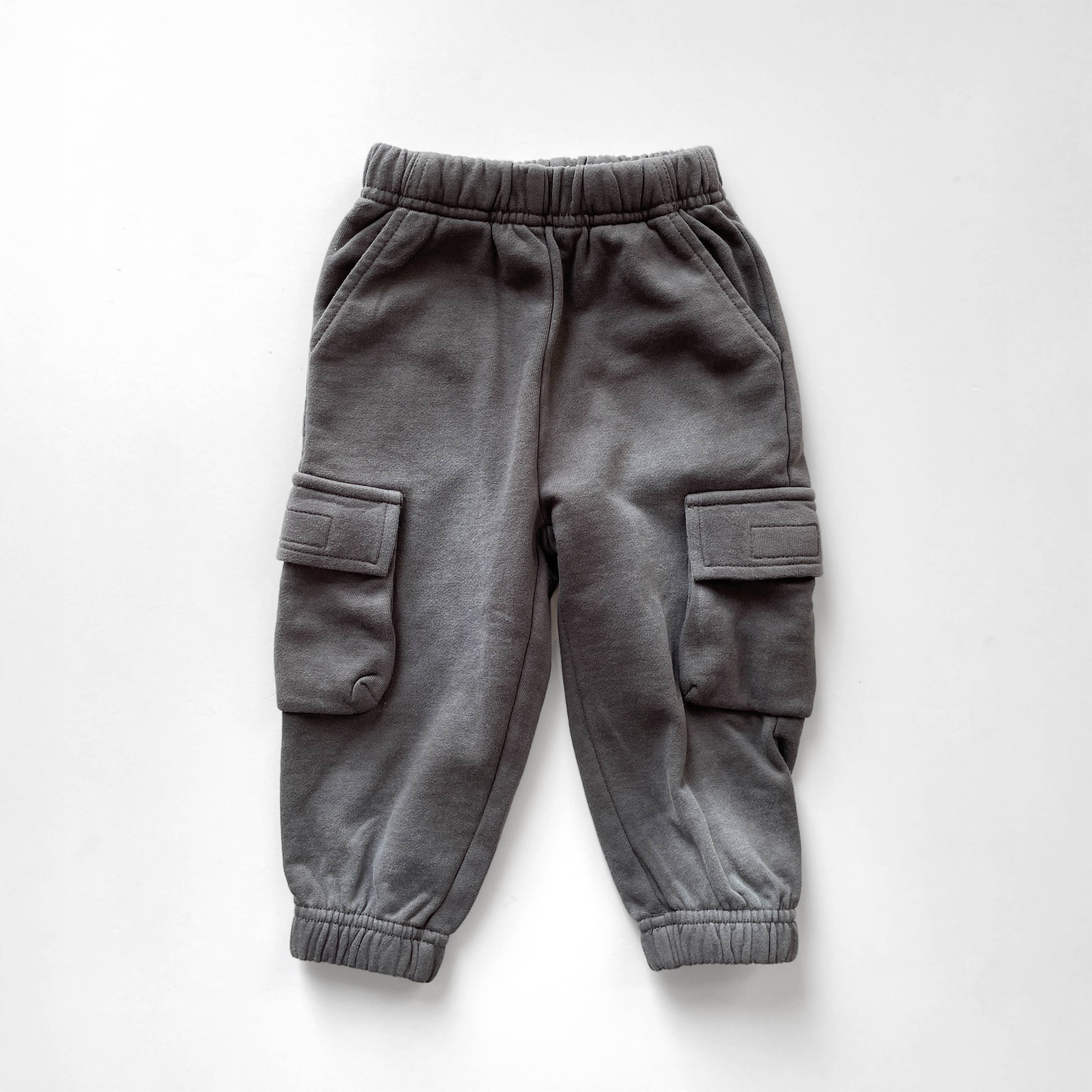 Lucky Link - Wholesale Lounge Sweatpants/Joggers - Kids - Toddler Classic Cargo Sweatpants in Stonewash1