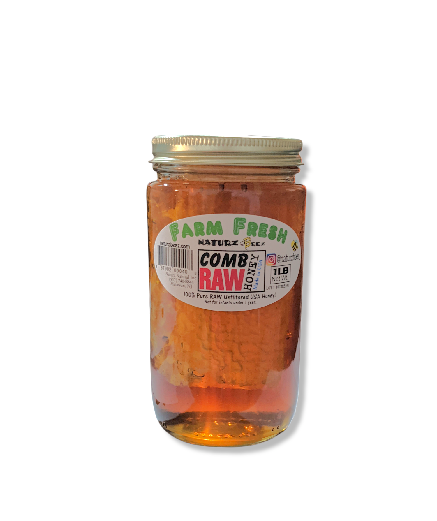 Naturz Beez - Wholesale Weckpot/glazen pot - RAUWE HONINGRAAT 1LB 100% PURE ONGEFILTERDE AMERIKAANSE HONINGRAAT10