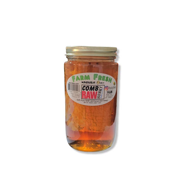 Naturz Beez - Wholesale Jar - RAW HONEY COMB 1LB 100% PURE UNFILTERED USA HONEYCOMB10