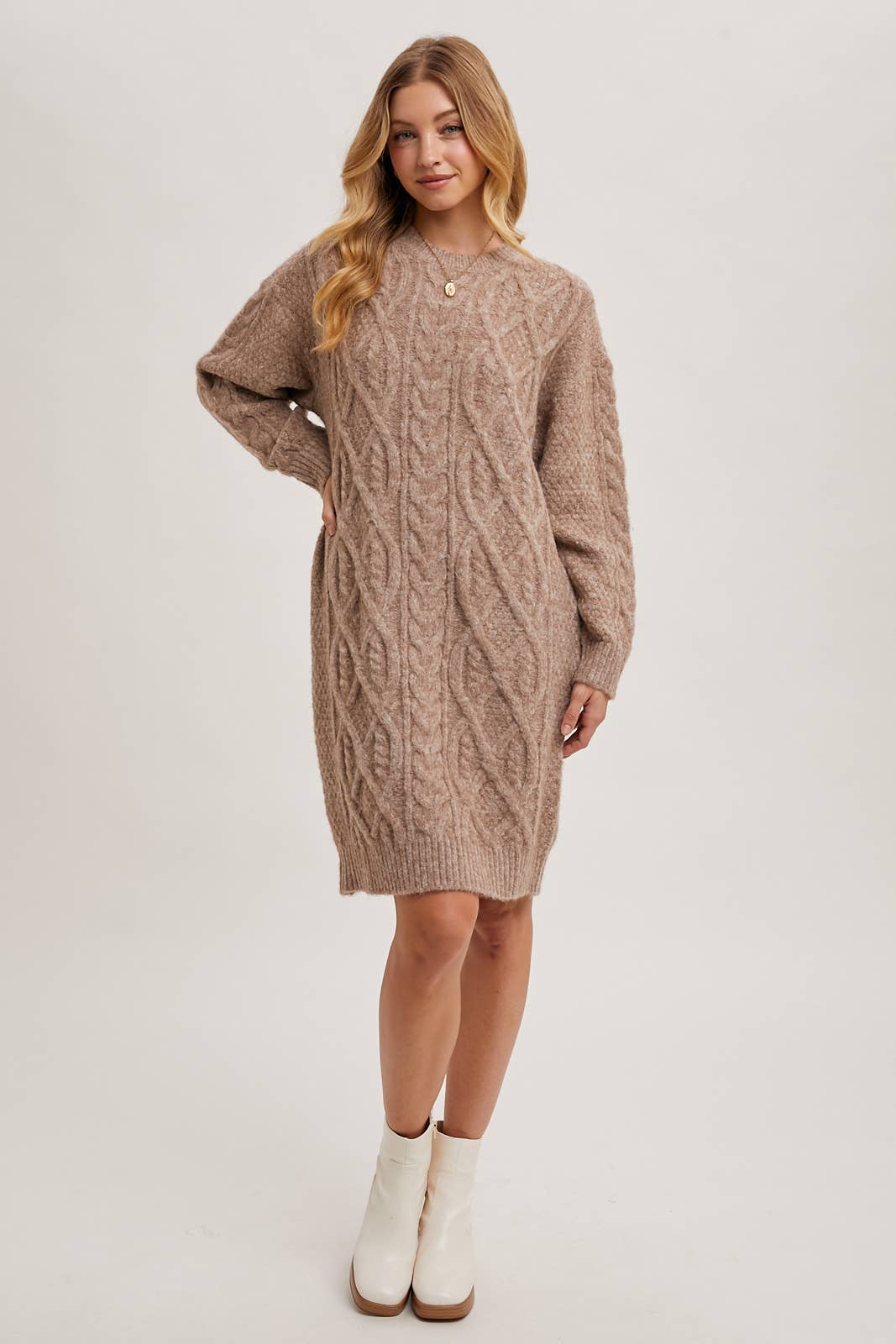 Bluivy - Wholesale Dress - Women's - CABLE KNIT SWEATER MIDI DRESS18