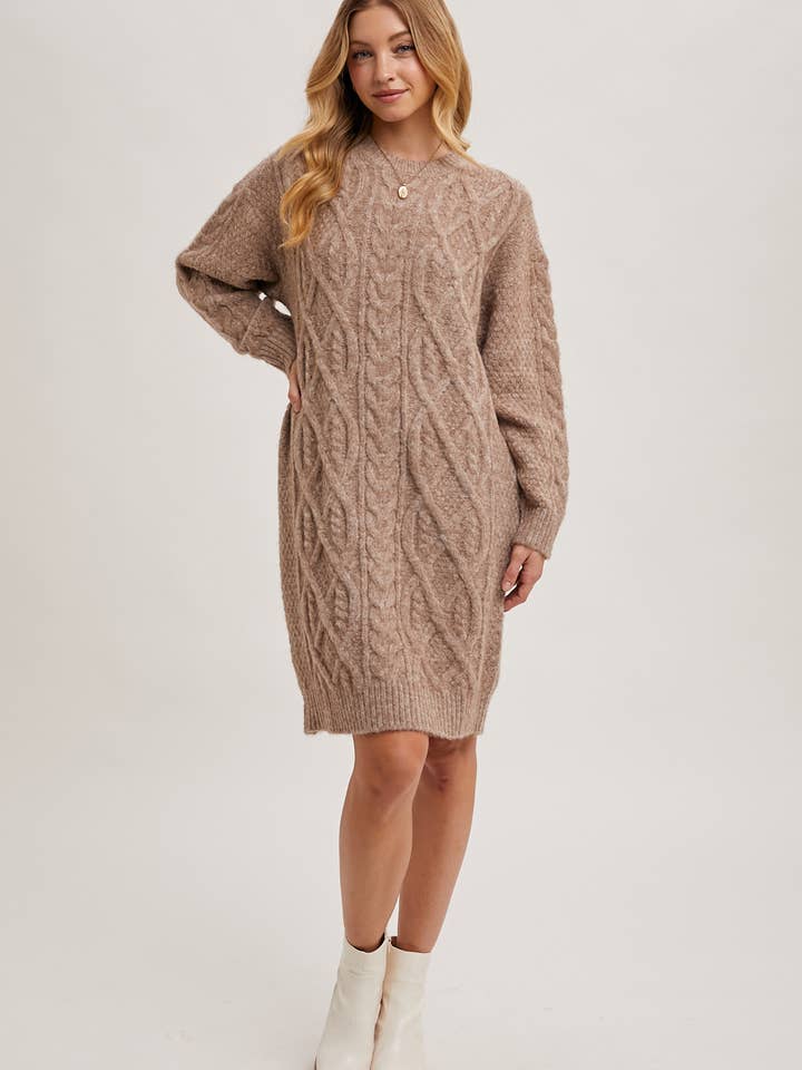Bluivy - Wholesale Dress - Women's - CABLE KNIT SWEATER MIDI DRESS18