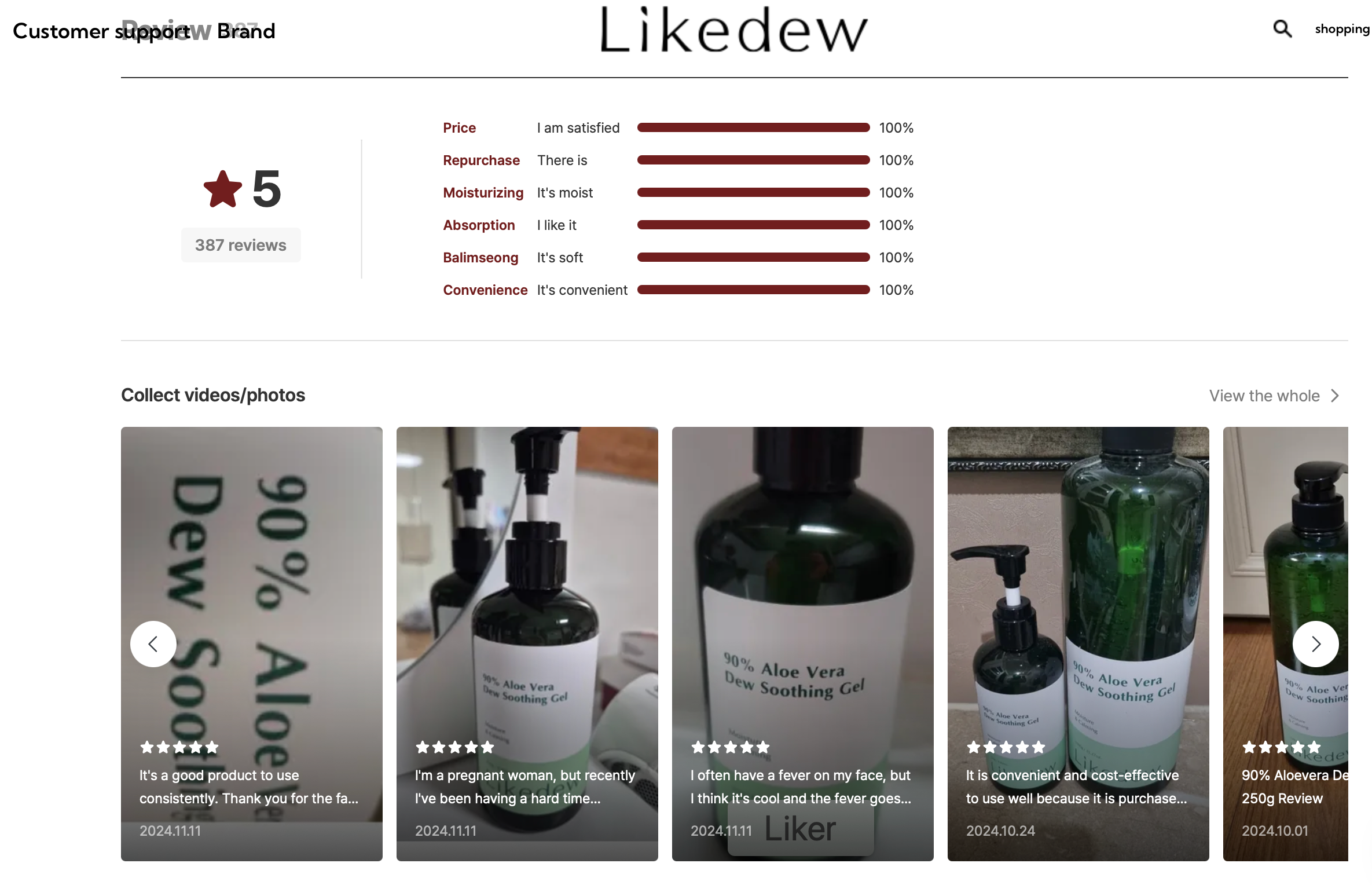 RNR Sisters - Wholesale Aloe Spray/Cream - LikeDew 90% Aloe Vera  Soothing Gel - Green tea + Hyaluronic Acid3