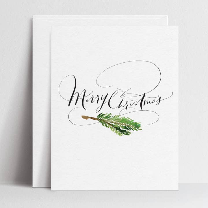 Merry Christmas (Pine Branch) - Greeting Card for wholesale by Paperfinger