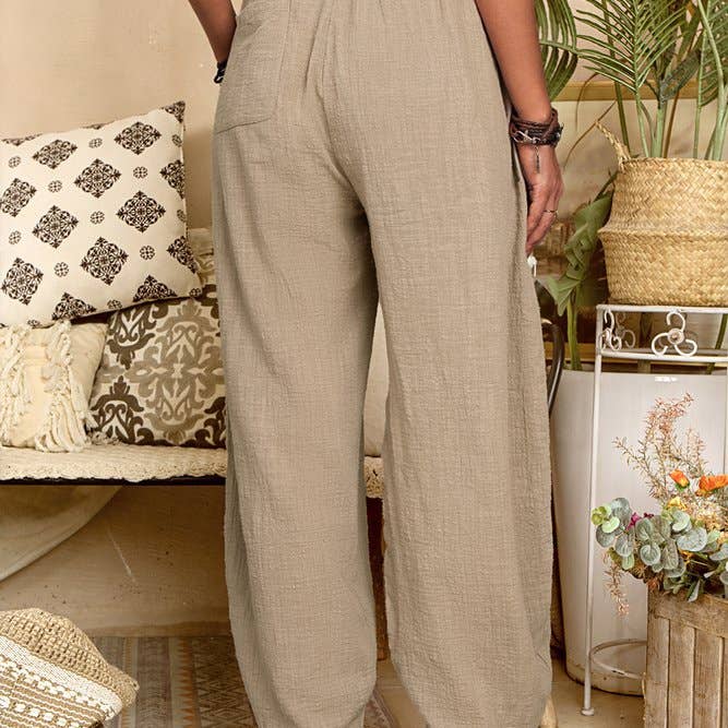 HIDDENBRAND - Wholesale Pants - Women's - Leisure cotton blend drawstring harlan pants13