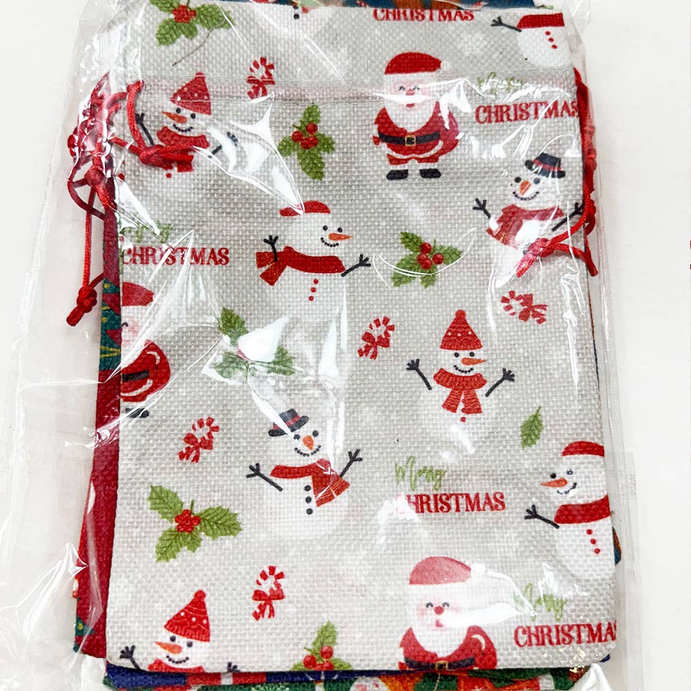 MIX COLOR Merry Christmas Party Favors Draw String Gift Bag for wholesale on Faire6