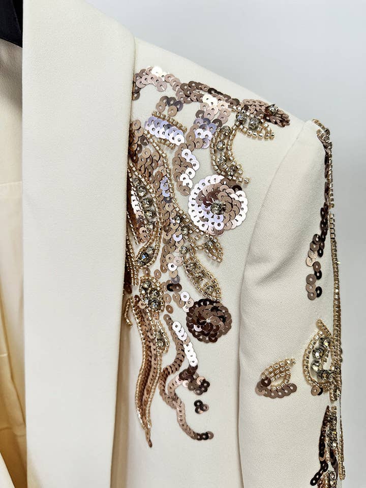 Ivory Beads Diamond Collar Dress for wholesale on Faire