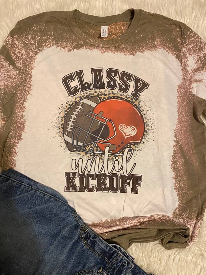 Camiseta blanqueada Classy til Kickoff Football para venta al por mayor de Neat Creations