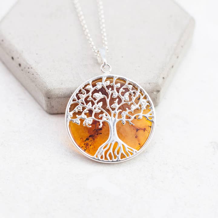Silver Tree Of Life Pendant Baltic Amber Pendant Tree Of for wholesale by Marcin Waryszak
