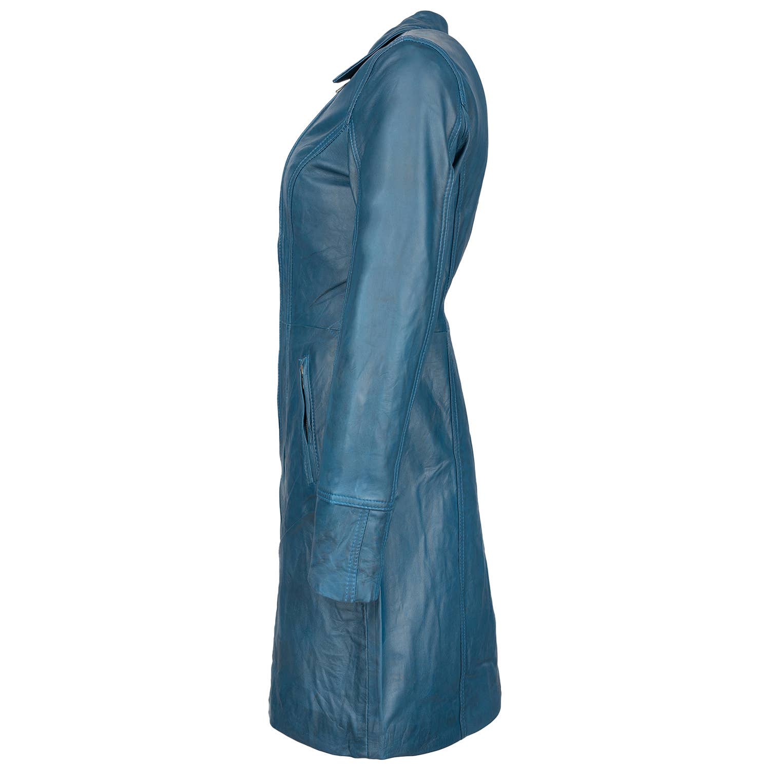 Urban 5884 Amsterdam | Leather jackets – Casaco de couro - Mulher por atacado – Casaco feminino longo Janice Urban 5884 em couro de carneiro verde encerado9