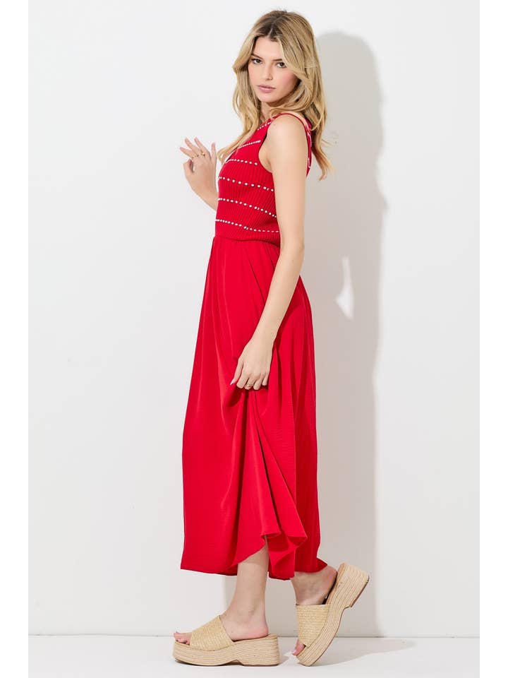 Baevely by Wellmade USA - Wholesale Dress - Women's - DOTTED STRIPE SWEATER MAXI DRESS5