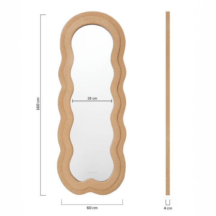 Flamingueo - Wholesale Wall mirror - Full Body Standing Mirror with Brown Terry Cloth Frame6