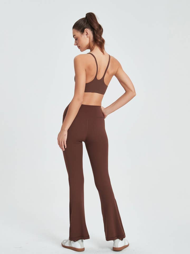91thelabel - Vente Pantalon de sport – femme - Pantalon de yoga taille haute évasé sculptant Athena22