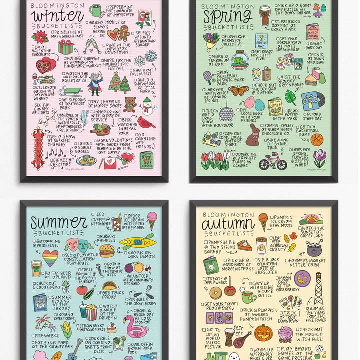 By Jean Elise - Wholesale Gallery Wall Set - 4 Seasons Bloomington Bucket List Print Set0