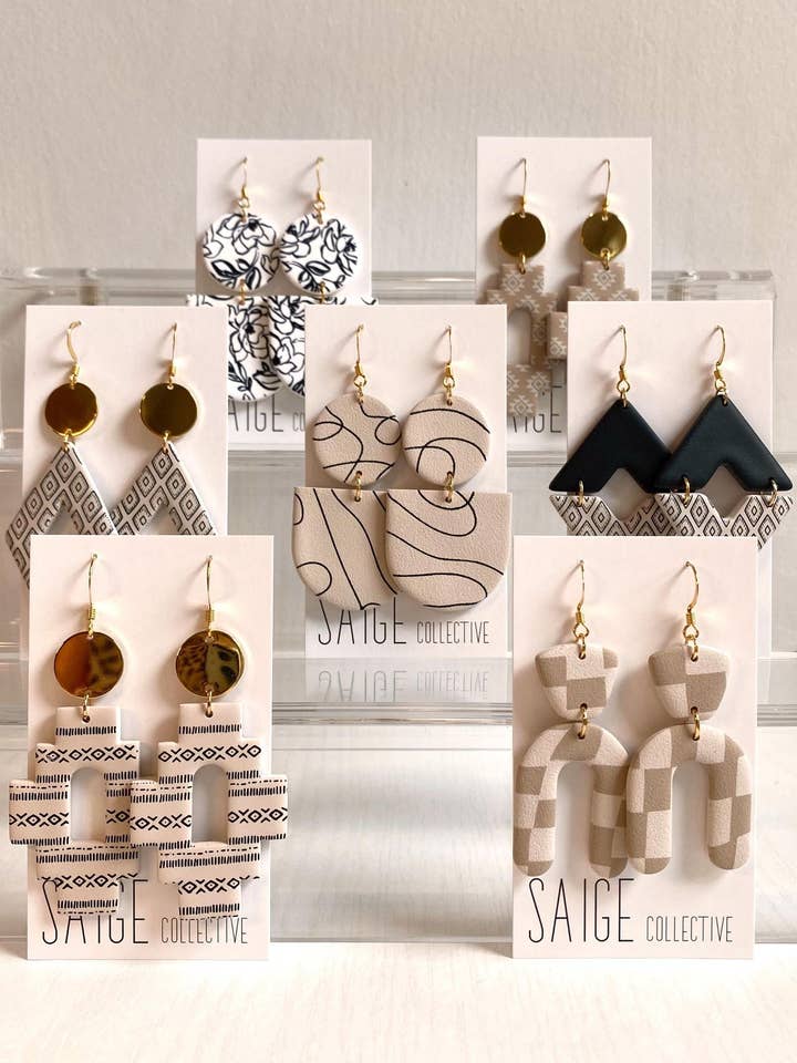 Assorted Ten Pack - Clay Earrings for wholesale by Saige Collective