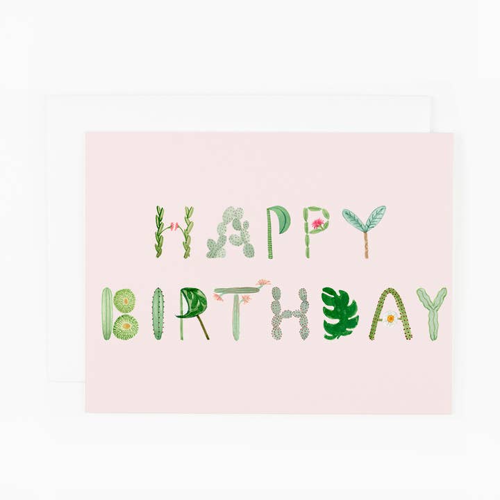 Dear Hancock - Wholesale Birthday Card - Cactus and Succulent Letters Card