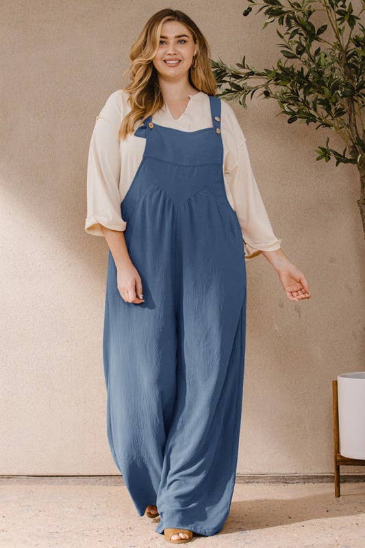 Oddi - Wholesale Jumpsuit - Women's - Plus Solid Button Sling Jumpsuit20
