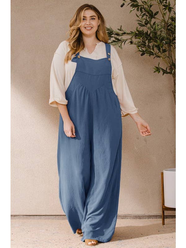 Oddi - Wholesale Jumpsuit - Women's - Plus Solid Button Sling Jumpsuit20