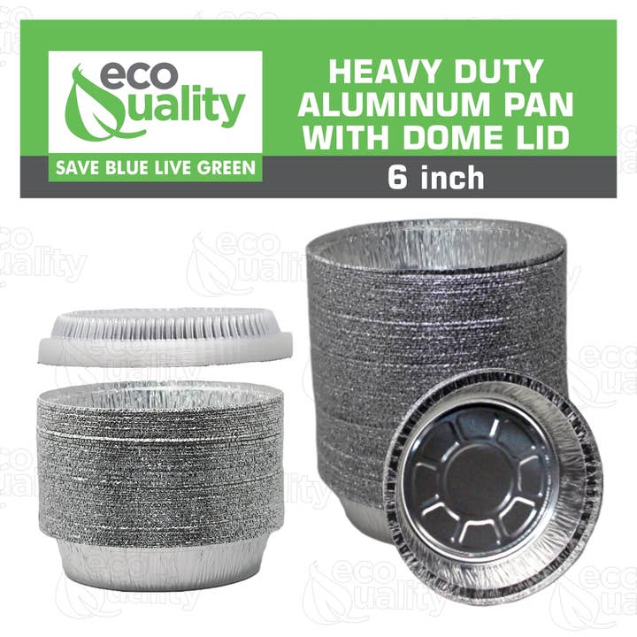 EcoQuality - Wholesale Food Storage Container - 6" Disposable Round Aluminum Foil Food Pans3