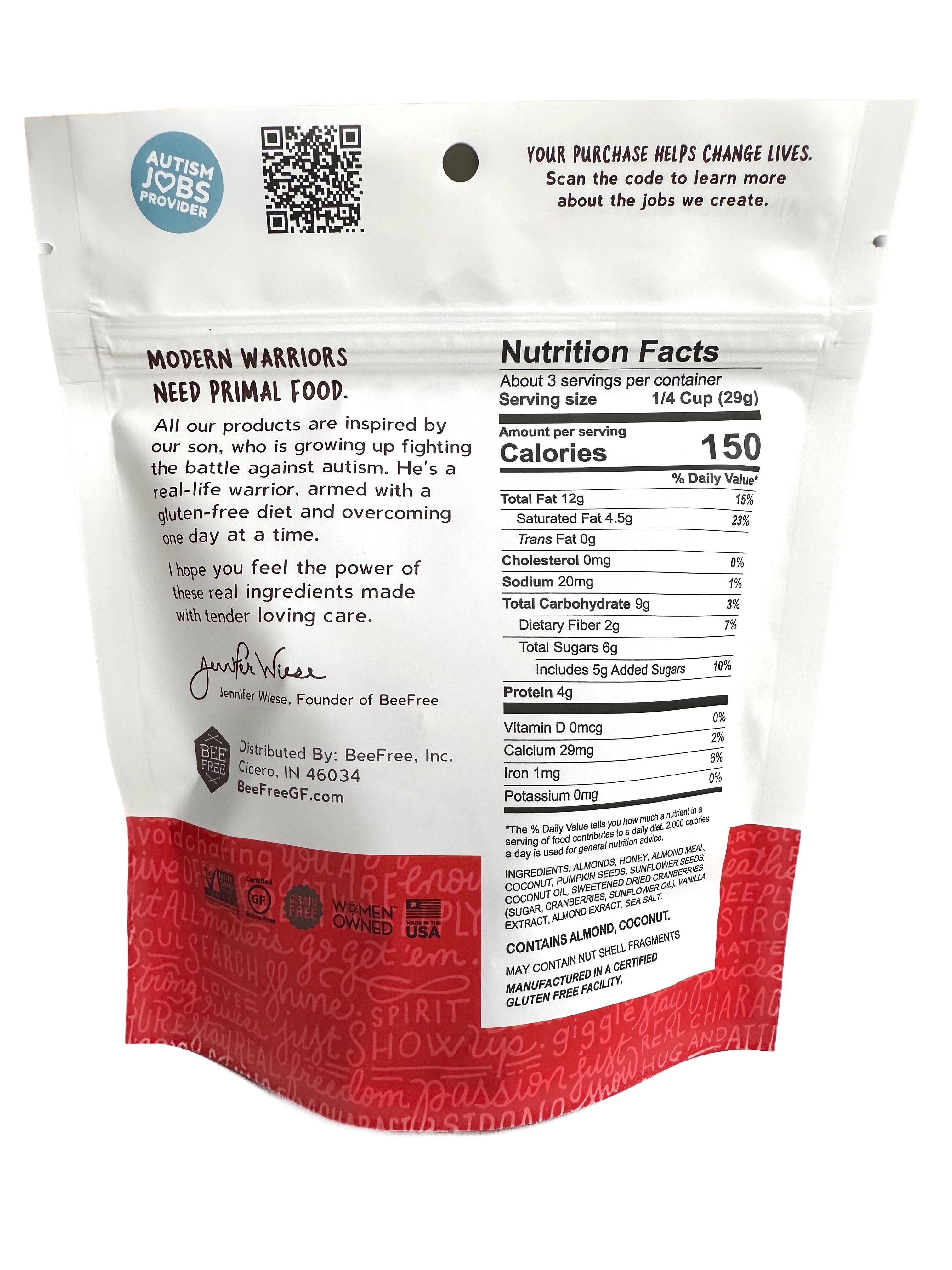 BeeFree LLC. - Wholesale Granola - Gluten Free Granola Snack: Berry, 3 oz.2