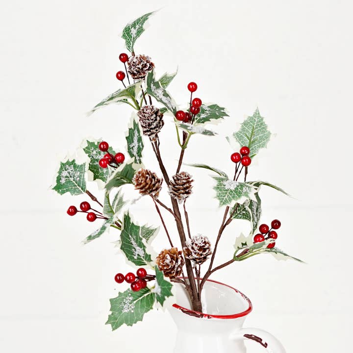 Holiday Depot Inc. - Wholesale Christmas Decoration - 510136- 19in Spray-Sparkle Holly Holiday3