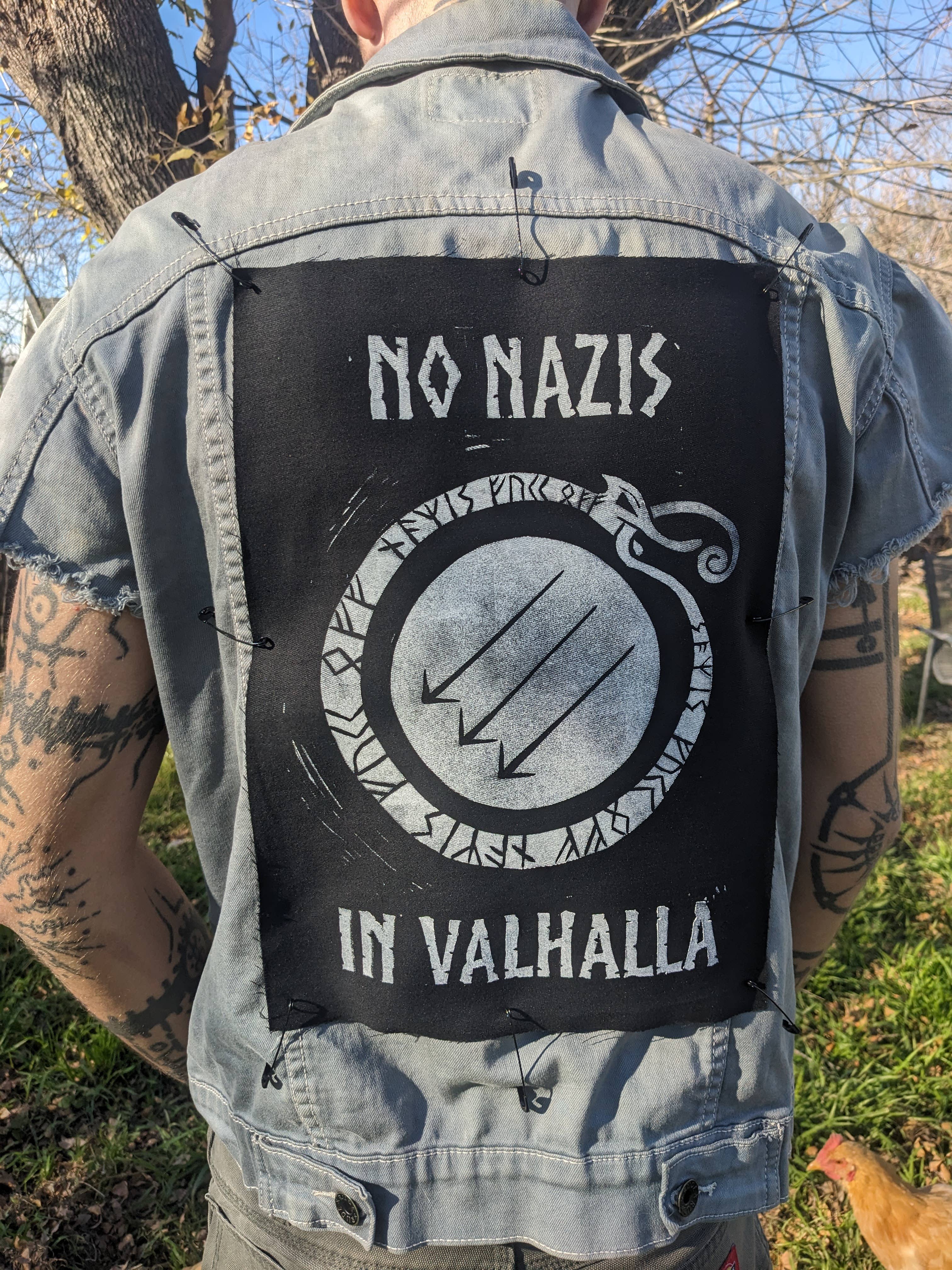 Fendywitch Designs – wholesale Patch – No Nazis in Valhalla Norse Pagan Denim Back Patch1
