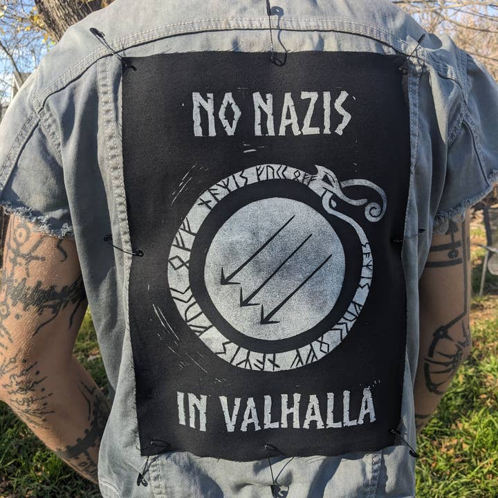 Fendywitch Designs – wholesale Patch – No Nazis in Valhalla Norse Pagan Denim Back Patch1