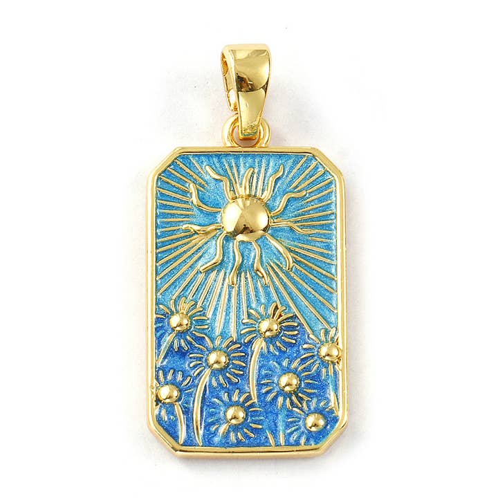 Sun Over Sunflowers Charm/Pendant for wholesale by LolaClaire Jewelry