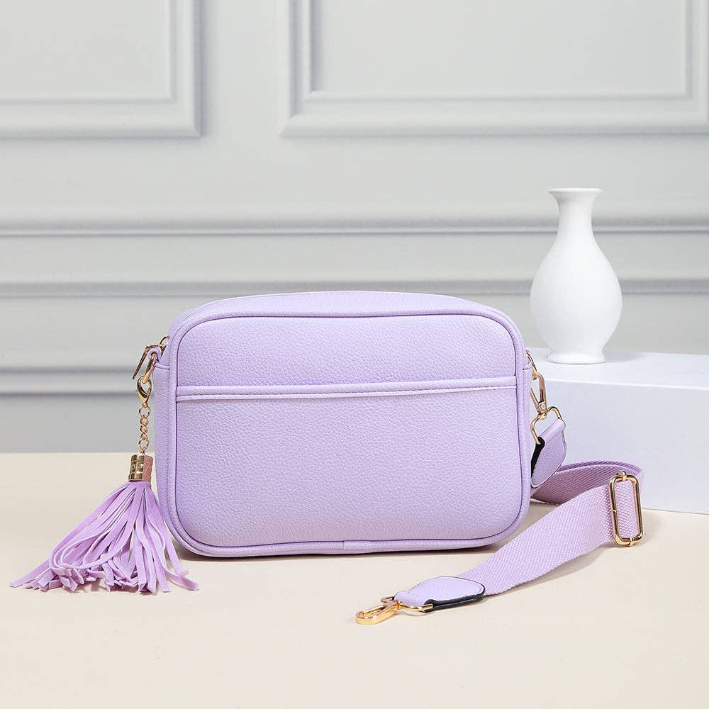 MiMi Wholesale - Wholesale Crossbody Bag - Women's - TG10204 Solid Color Tassel Camera Crossbody Bag45