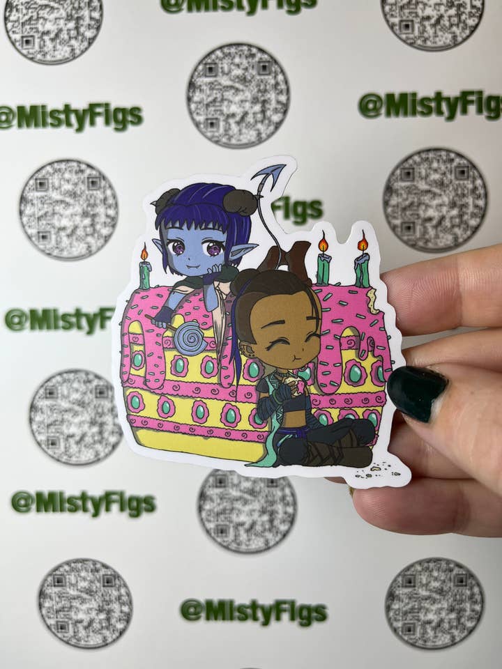Vinyl Sticker - Chibi Jester and Beau Dessert Critical Role for wholesale by Misty Figs